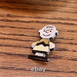 Beautiful Zuni Charlie Brown Snoopy Pendant Brooch 1.57 x 0.86 inches From Japan