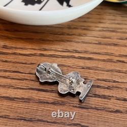 Beautiful Zuni Charlie Brown Snoopy Pendant Brooch 1.57 x 0.86 inches From Japan
