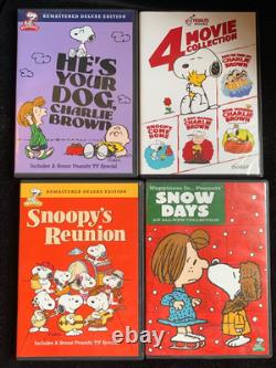 Big Lot Of Peanuts Snoopy Figurine Books Book Ends DVD Puzzles Cards Collection