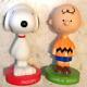 Bobblehead Figure Set Of Snoopy And Charlie Brown Head Nodding Collectible