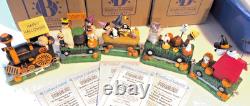 Bradford Exchange Peanuts Its Halloween Charlie Brown Sculpted Train Set 5pc COA
