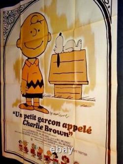 CHARLIE BROWN! Snoopy animation original french poster 1969! 47X63-INCHES