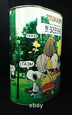 CHEINCO PEANUTS Trash Can 1966 Charlie Brown Snoopy Woodstock