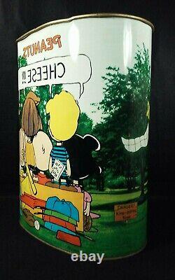 CHEINCO PEANUTS Trash Can 1966 Charlie Brown Snoopy Woodstock