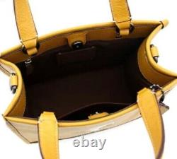 COACH PEANUTS Snoopy collaboration Leather Tote Crossbody Bag Yellow NEW JAPAN