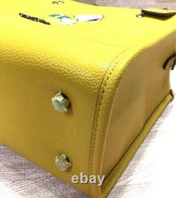 COACH PEANUTS Snoopy collaboration Leather Tote Crossbody Bag Yellow NEW JAPAN