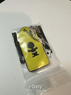 COACH x PEANUTS Snoopy CHARLIE BROWN Yellow LEATHER HANGTAG Keychain Fob Charm