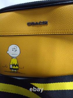 COACH x PEANUTS Snoopy Charlie Brown Shoulder Bag Yellow Leather C4026 Japan