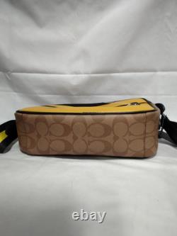 COACH x PEANUTS Snoopy Charlie Brown Shoulder Bag Yellow Leather C4026 Japan