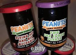 COMPLETE 5 WELCH'S PEANUTS Jelly JARS CHARLIE BROWN SNOOPY LINUS withLIDS UNOPENED