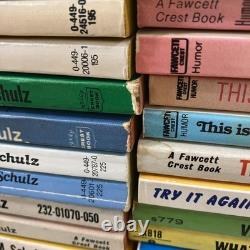 Charles M Schulz 57 Book Lot Snoopy Charlie Brown Peanuts Comics Vintage MMPB