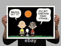 Charles Schultz BEAUTIFUL Comic Print Peanuts Poster Snoopy Charlie Brown RARE