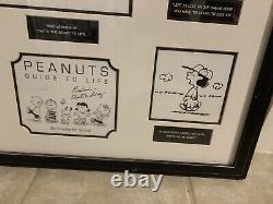 Charles Schulz Peanuts Guide To Life Framed Collage Rare with COA Charlie Brown