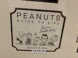 Charles Schulz Peanuts Guide To Life Framed Collage Rare with COA Charlie Brown