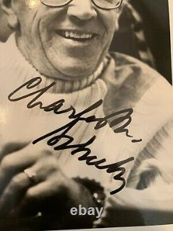 Charlie Brown Charles M. Schulz Hand Signed 5x7 B&W Photo COA snoopy peanuts