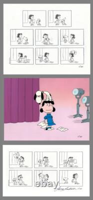 Charlie Brown Christmas PEANUTS Snoopy Lt Ed 65 Cel + 2 Prints one Signed mlc17
