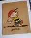 Charlie Brown Genuine Original Charles Schulz Signed Artwork Peanuts Snoopy