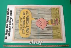 Charlie Brown Poster Peanuts Gang HANG-UP #2 Chicago Tribune Promo 1968 Vintage