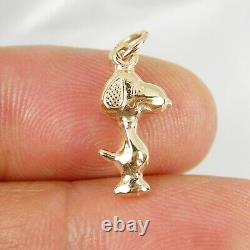 Charlie Brown Snoopy Dog Small Charm Pendant Genuine 375 9ct Yellow Gold C173