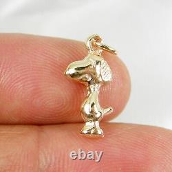 Charlie Brown Snoopy Dog Small Charm Pendant Genuine 375 9ct Yellow Gold C173