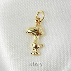 Charlie Brown Snoopy Dog Small Charm Pendant Genuine 375 9ct Yellow Gold C173