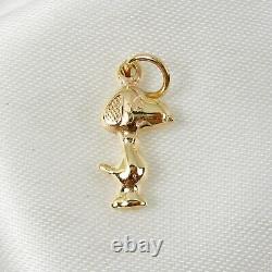 Charlie Brown Snoopy Dog Small Charm Pendant Genuine 375 9ct Yellow Gold C173