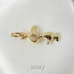 Charlie Brown Snoopy Dog Small Charm Pendant Genuine 375 9ct Yellow Gold C173