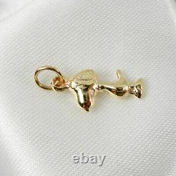 Charlie Brown Snoopy Dog Small Charm Pendant Genuine 375 9ct Yellow Gold C173