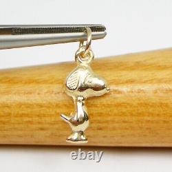 Charlie Brown Snoopy Dog Small Charm Pendant Genuine 375 9ct Yellow Gold C173