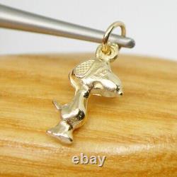 Charlie Brown Snoopy Dog Small Charm Pendant Genuine 375 9ct Yellow Gold C173