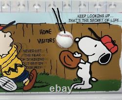 Charlie Brown Snoopy Framed 3D Real Baseball Photo Paper Quote Peanuts