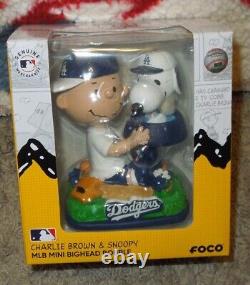 Charlie Brown & Snoopy Los Angeles Dodgers Peanuts Dual Mini Bighead Bobblehead