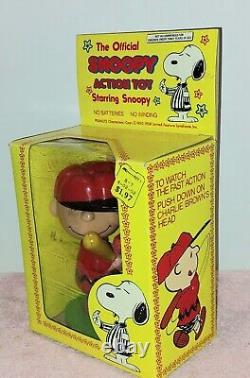 Charlie Brown action toy Batter toy Aviva 1974 MIB United Features Corp cool