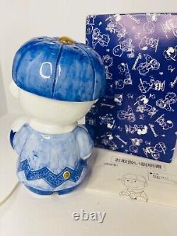 Charlie Brown and Snoopy Lamp nite Light Blue/white Japan