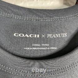 Coach X Peanuts CE544 Men's Signature Snoopy T Shirt Navy NWT Org $178