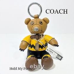 Coach X Snoopy Peanuts Charlie Brown Bear Keychain Bag or Backpack Charm NWT