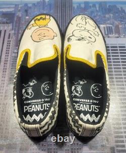 Converse By You Peanuts x Deckstar Slip On Snoopy Charlie Brown Sz 10.5 A03769c