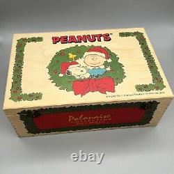 Crate PEANUTS Kurt Adler Polonaise SNOOPY CHARLIE BROWN Glass XMAS ORNAMENT SET