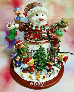 DANBURY MINT PEANUTS CHRISTMAS SNOWMAN LIGHTED Charlie Brown, Huge! Snoopy