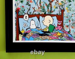 DEATH NYC Hand Signed LARGE Print Framed 16x20in COA SNOOPY CHARLIE BROWN FL