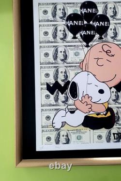 DEATH NYC Hand Signed LARGE Print Framed 16x20in COA SNOOPY CHARLIE BROWN LOVE ^