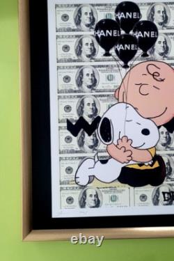 DEATH NYC Hand Signed LARGE Print Framed 16x20in COA SNOOPY CHARLIE BROWN LOVE ^