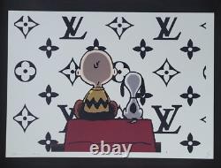 DEATH NYC Hand Signed LARGE Print Framed 16x20in COA SNOOPY CHARLIE BROWN LV ^