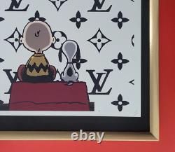 DEATH NYC Hand Signed LARGE Print Framed 16x20in COA SNOOPY CHARLIE BROWN LV ^