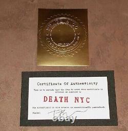 DEATH NYC ltd ed LG signed art print 45x32cm shepard fairey charlie brown snoopy