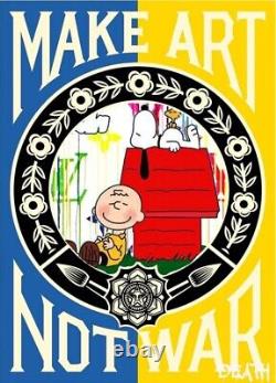 DEATH NYC ltd ed signed art print 45x32cm Snoopy Charlie Brown Shepard Fairey