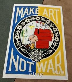 DEATH NYC ltd ed signed art print 45x32cm Snoopy Charlie Brown Shepard Fairey