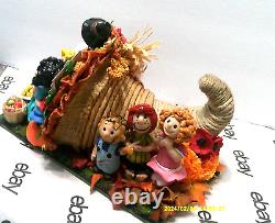 DOLLHOUSE MINIATURES Artist CRAFTED 10 FIGURES- CHARLIE BROWN & GANG CORNUCOPIA