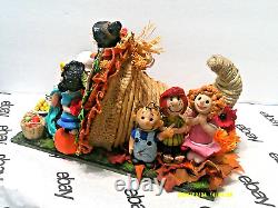 DOLLHOUSE MINIATURES Artist CRAFTED 10 FIGURES- CHARLIE BROWN & GANG CORNUCOPIA