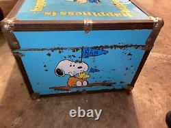 (Damaged) Vintage Peanuts Toy Storage Chest Charlie Brown, Snoopy Rare